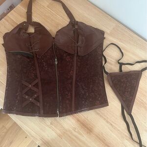Halter corset steam punk, renaissance fair, Viking costume